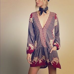 Free People Border Print Drop Waist Tunic